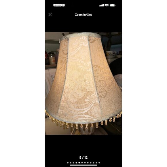 Lamp Vintage Boudoir White Milk Glass Floral Lampshade Brass Table Lamp FLAW - Picture 7 of 11